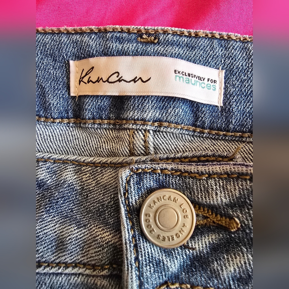 "KanCan" High-Rise Distressed Button Fly Denim Shorts-Size 18-NWOT - Picture 6 of 13